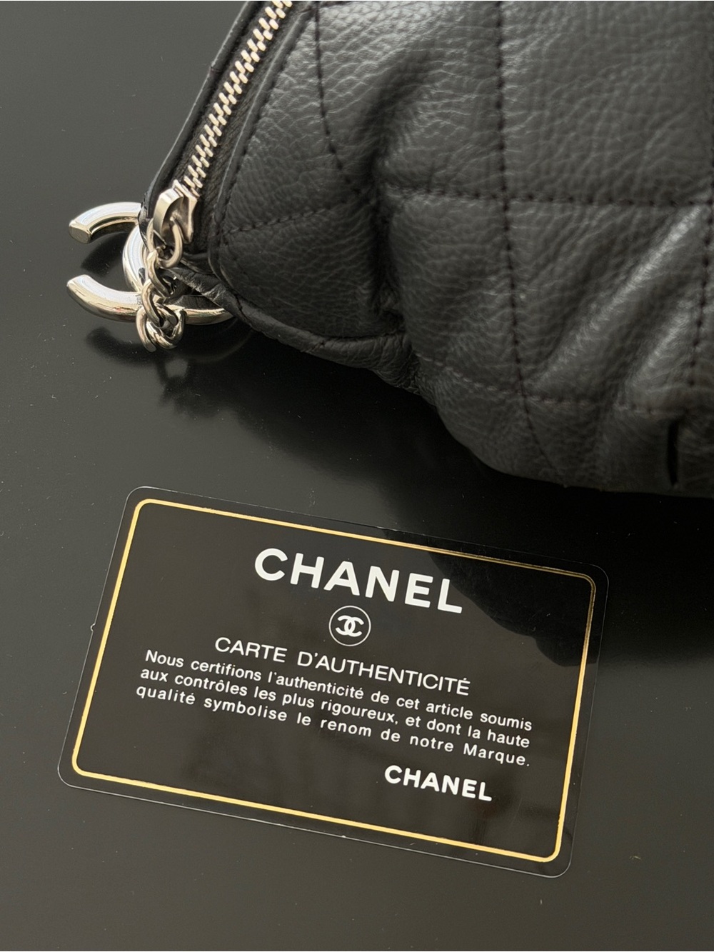 Chanel Grained Calfskin Quilted Black Uniform Waist Belt Bag Fanny Pack - Picture 14 of 17